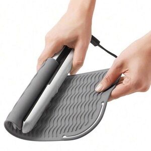 2 NEW silicone hair tool heat safety mats with wrap feature for storage